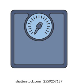 Weight Scale Icon Illustration in flat design style. Perfect for fitness-themed designs or projects