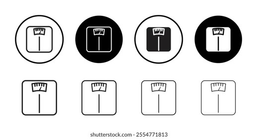 Weight scale icon Line Art Logo set