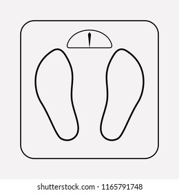 Weight scale icon line element. Vector illustration of weight scale icon line isolated on clean background for your web mobile app logo design.