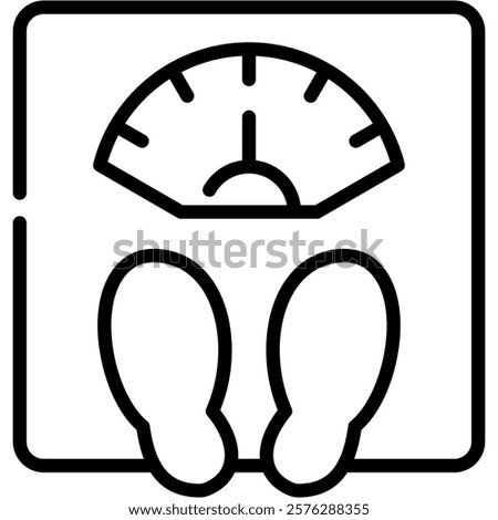 Weight Scale Icon Line Vector Illustration