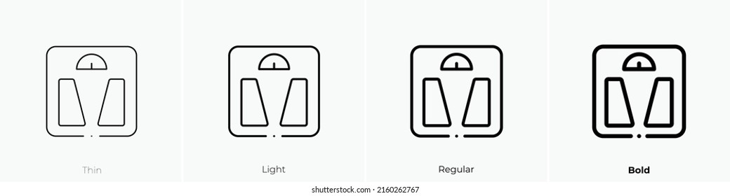 weight scale icon. Linear style sign isolated on white background. Vector illustration.