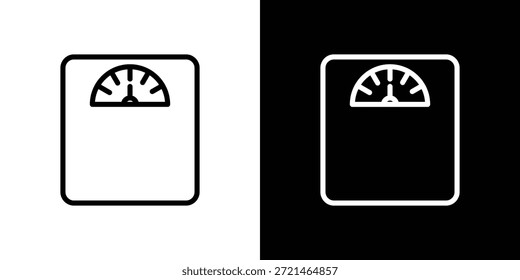 Concepto de logotipo de icono de escala de peso en trazos