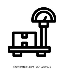 Symbol oder Logo auf Gewichtsskala, einzelne Zeichen, Vektorgrafik - hochwertige Vektorsymbole auf schwarzem Hintergrund
