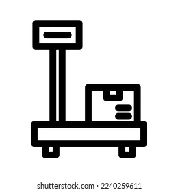 Symbol oder Logo auf Gewichtsskala, einzelne Zeichen, Vektorgrafik - hochwertige Vektorsymbole auf schwarzem Hintergrund
