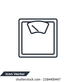 weight scale icon logo vector illustration. Measurement symbol template for graphic and web design collection