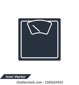weight scale icon logo vector illustration. Measurement symbol template for graphic and web design collection