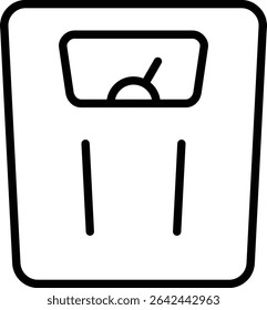 The weight scale icon monitors the condition of uncontrolled fat accumulation by supporting diet programs for obese people.