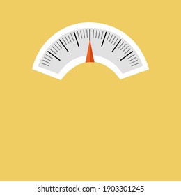 Weight Scale Icon On Yellow Background.