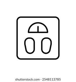 Weight scale icon Outline set in black and white color