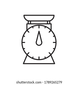 Weight scale icon outline vector. isolated on white background