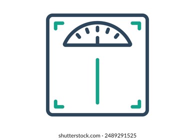 Weight scale icon. icon related to monitor weight changes. line icon style. nutrition elements vector illustration