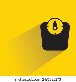 weight scale icon with shadow on yellow background