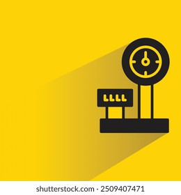 weight scale icon with shadow on yellow background