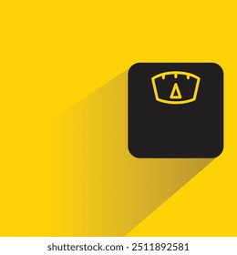 weight scale icon with shadow on yellow background