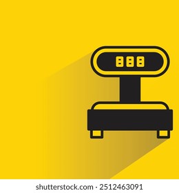 weight scale icon with shadow on yellow background