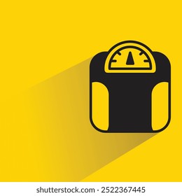 weight scale icon with shadow on yellow background