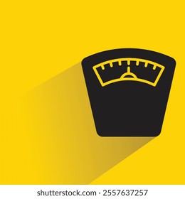 weight scale icon with shadow on yellow background