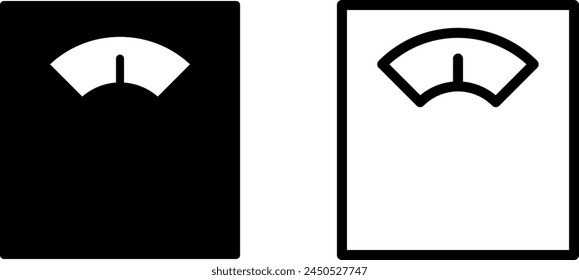 weight scale icon, sign, or symbol in glyph and line style isolated on transparent background. Vector illustration