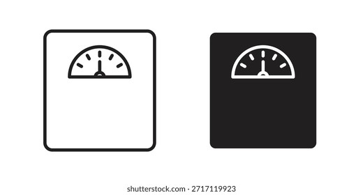 Gewichtsanzeige Symbol Silhouette Vektordesigns. Bearbeitbare Striche