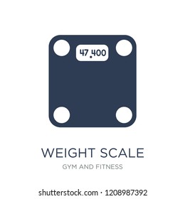 Weight scale icon. Trendy flat vector Weight scale icon on white background from Gym and fitness collection, vector illustration can be use for web and mobile, eps10