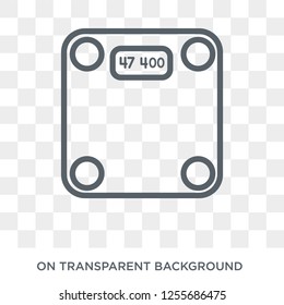 Weight scale icon. Trendy flat vector Weight scale icon on transparent background from Gym and fitness collection. High quality filled Weight scale symbol use for web and mobile