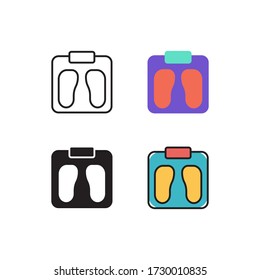 weight scale icon vector with different style design. isolated on white background