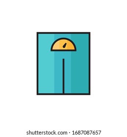 ilustración vectorial de icono de escala de peso. diseño de esquema rellenado por iconos de escala de peso