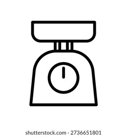 Weight scale icon vector illustration in outline style. Perfect for topics about measurement, kitchen, food, diet, etc.