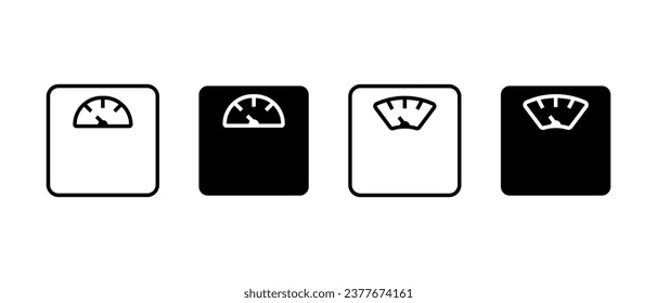 Juego de vectores de iconos de escala de peso. Símbolo de escalas de suelo