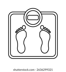 Icono de escala de peso sobre fondo blanco