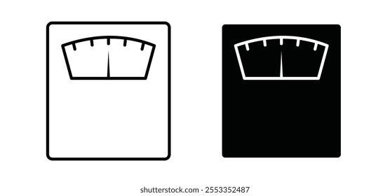 Iconos de la escala del peso en estilo relleno y delineado negro