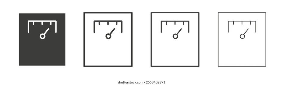 Weight scale icons collection. vector set in black color
