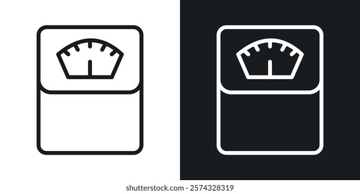 Weight scale icons in thin black and white stroke liner style