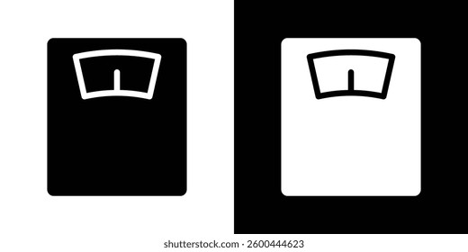 Weight scale icons vectors set in solid style.