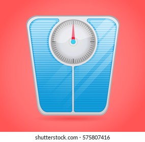 Weight Scale isolated with red background, scale vector illustration