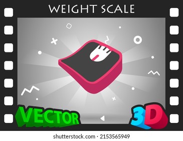 Weight Scale Isometric Design Icon. Vector Web Illustration. 3d Colorful Concept