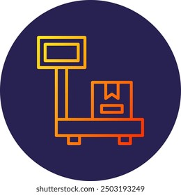 Weight Scale Line Gradient Icon Design