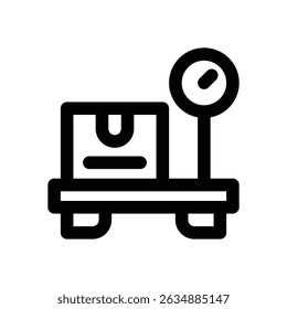 weight scale line icon. Clean and minimalist vector icon for websites, mobile apps, presentations, and logos. Fully scalable and customizable for any project.