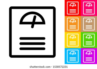 Weight Scale. Line Icon With Different Color Background.