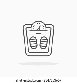 Symbol für die Gewichtsskala. Bearbeitbarer Strich und Pixel perfekt. Kann für digitale Produkte, Präsentationen, Print-Design und mehr verwendet werden.