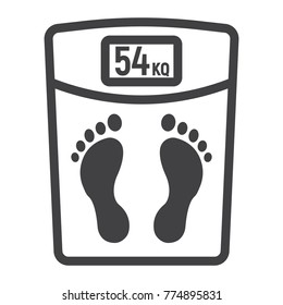 Weight scale line icon, fitness and sport, diet sign vector graphics, a linear pattern on a white background, eps 10.