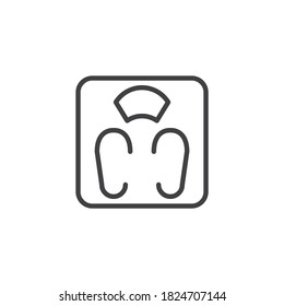 Icono de línea de escala de peso. signo de estilo lineal para concepto móvil y diseño web. Icono del vector de contorno de la escala del baño. Símbolo, ilustración del logotipo. Gráficos vectoriales