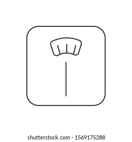Weight scale line icon on white background