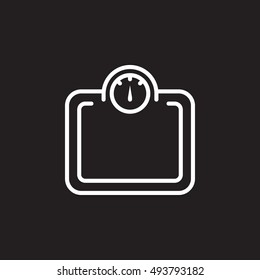Weight scale line icon, outline vector sign, linear pictogram isolated on black. logo illustration