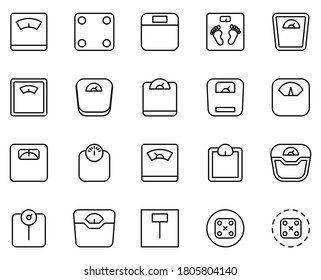 Weight scale line icon set. Collection of vector symbol in trendy flat style on white background. Weight scale sings for design.