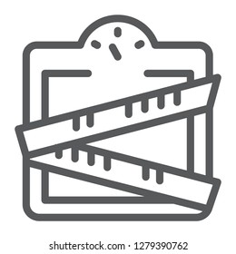 Weight scale line icon, weighing and measurement, bathroom scales sign, vector graphics, a linear pattern on a white background, eps 10.