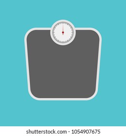 weight scale with long shadow illustration icon, flat design