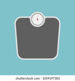 weight scale with long shadow illustration icon, flat design