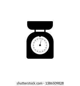 weight scale with long shadow illustration icon, flat design
