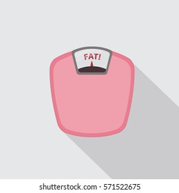 Weight Scale With Long Shadow Illustration